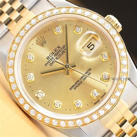 Rolex datejust 18k gold watch